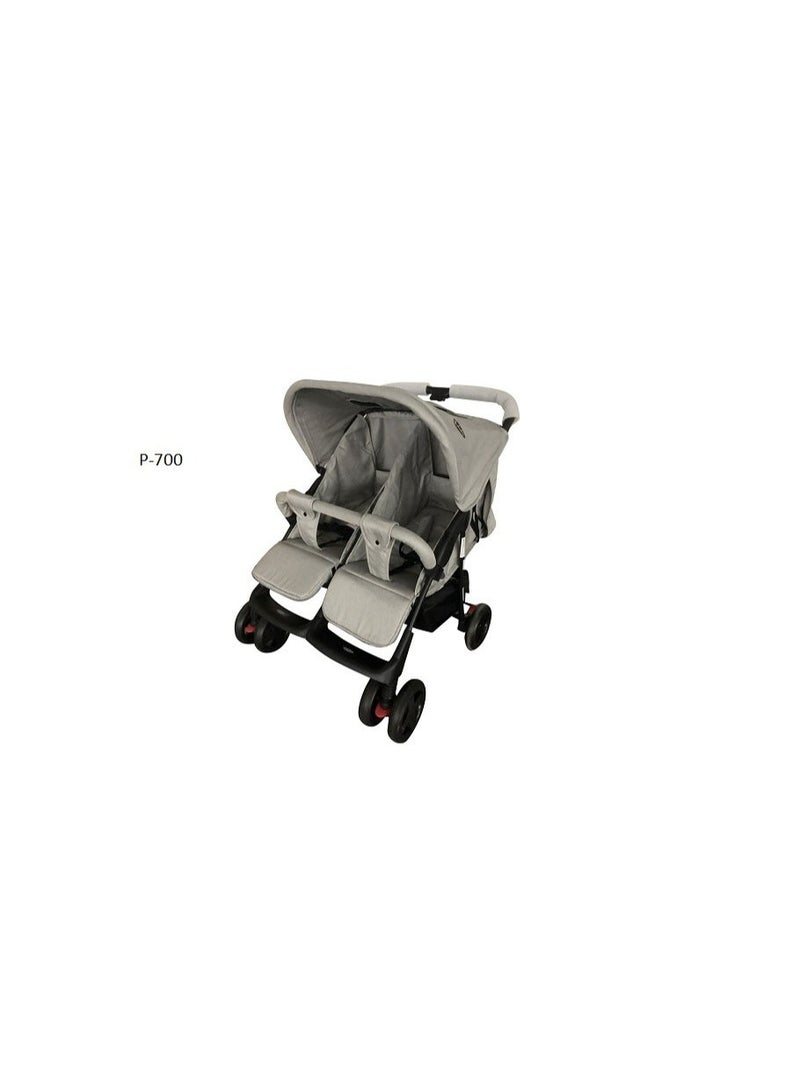 Twins Baby Stroller for Twin Pushchair for Infant and Toddler, light Grey - Image 4